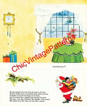 Christmas Paper Doll Book, The Night Before Christmas, Instant Download