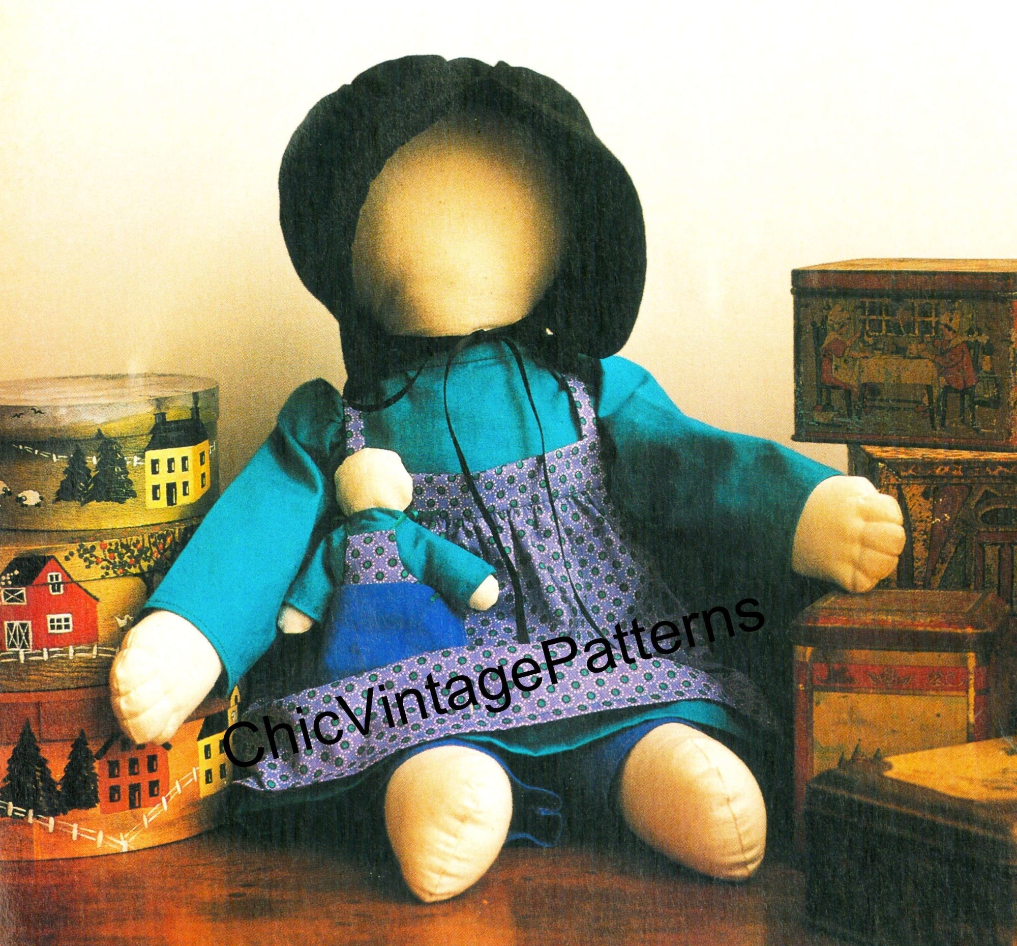 Amish Doll Sewing Pattern, Pocket Friend, Instant Download
