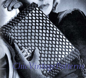 1940's Handbag Crochet Pattern, Ladies Clutch Bag, Envelope Purse, Digital Pattern