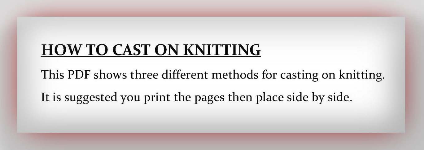 How To Cast On Knitting, 3 Methods, Instant Download