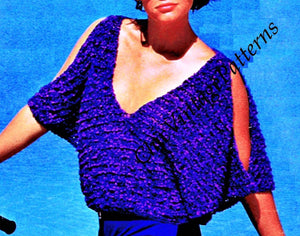 Easy-To-Knit Ladies Top Pattern, Instant Download, Quick Knit