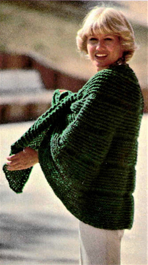 Easy Knitted Cape Pattern, Knitted Wrap, Superb Winter Shawl, Instant Download
