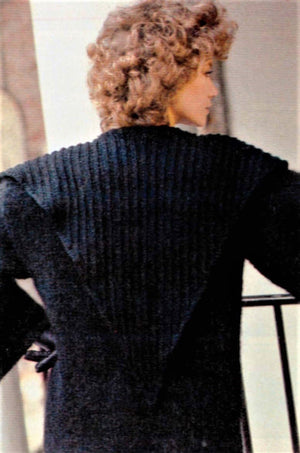 Ladies Knitted Coat Pattern, Fabulous V-shaped Collar, Digital Pattern