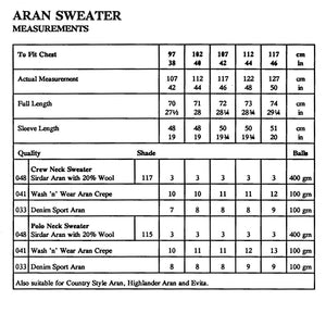 Classic Mens Knitted Sweater, Traditional Aran Pattern