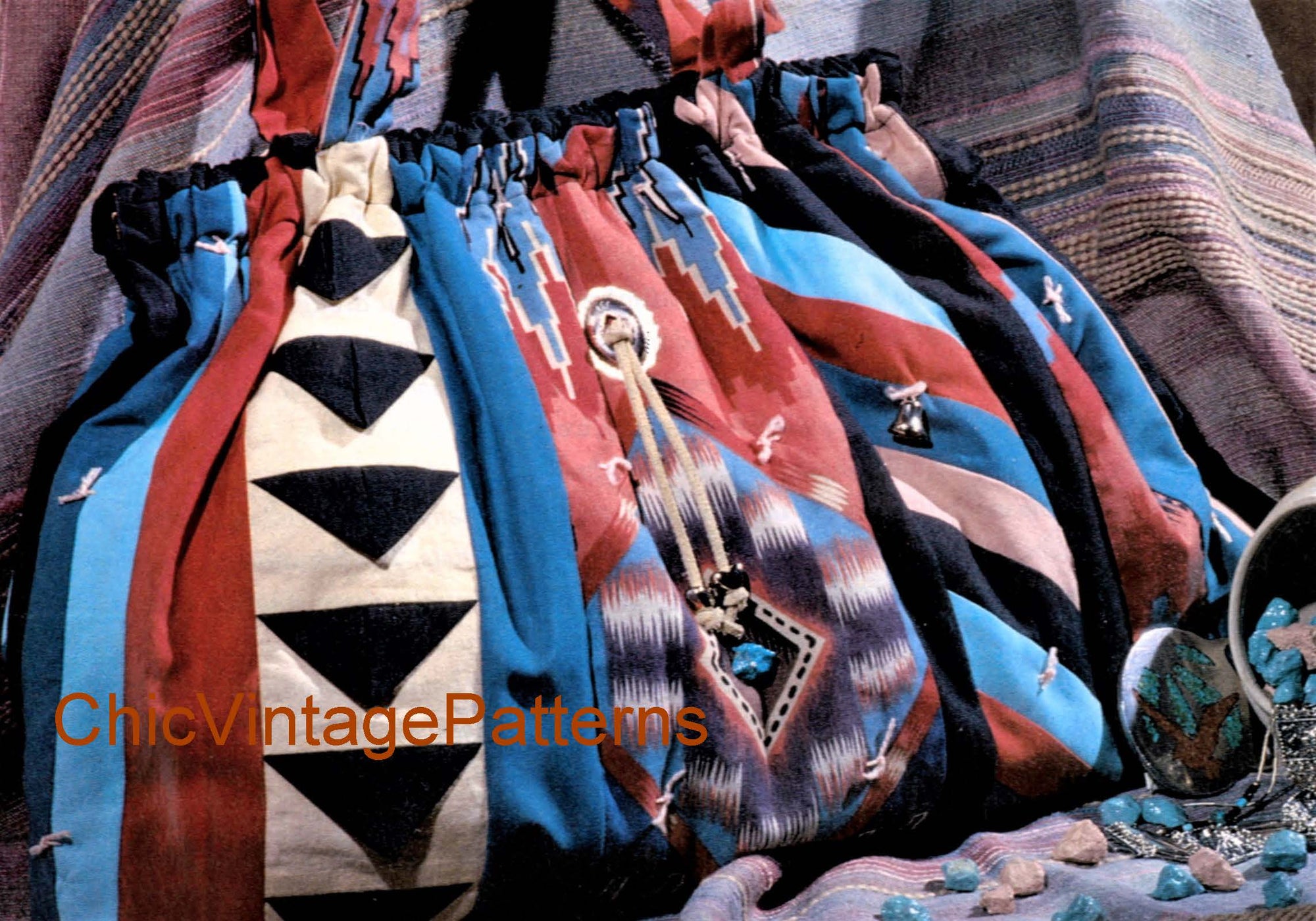 Santa Fe Patchwork Bag Sewing Pattern, Bright Casual Bag, Instant Download