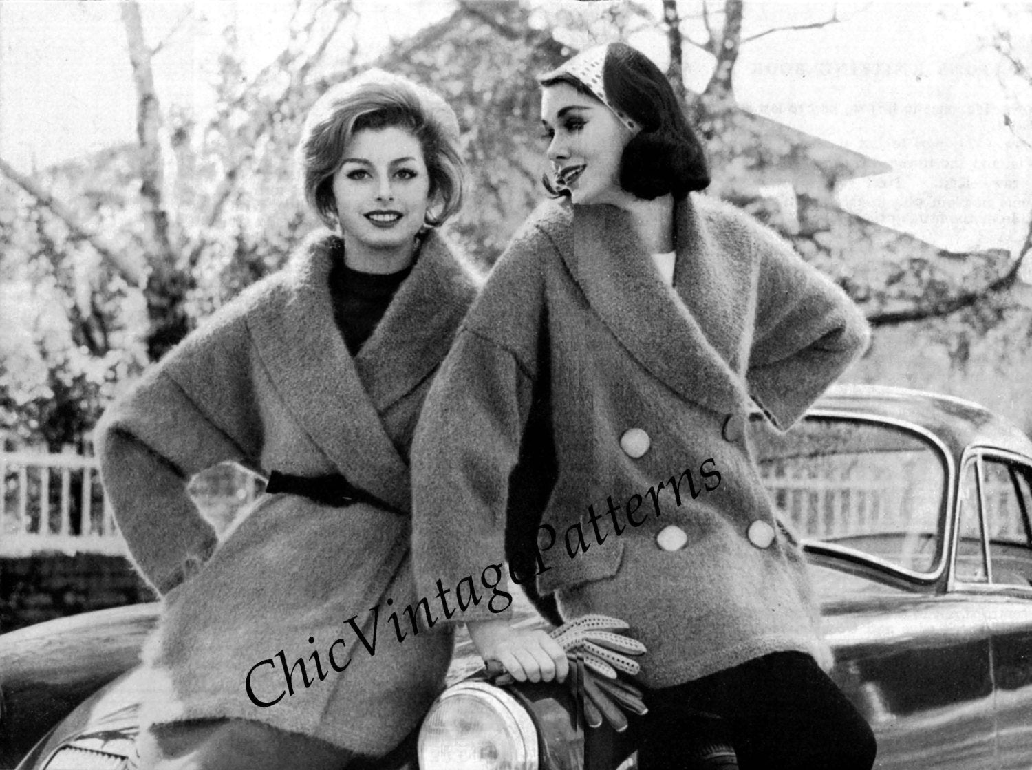 Knitted Ladies Mohair Car Coat Pattern, Instant Download