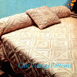 Crochet Bedspread and Cushion Pattern, Home Decor, Instant Download