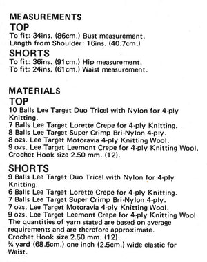 Crochet Shorts and Top Pattern, Lacy Ladies Resort Wear, Instant Download