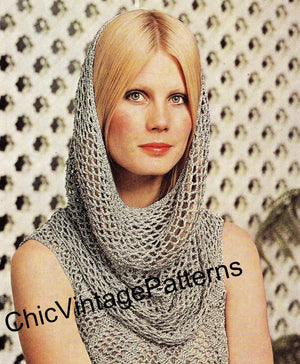 Elegant Long, Lacy, Crochet Dress Pattern, Ladies Evening Dress