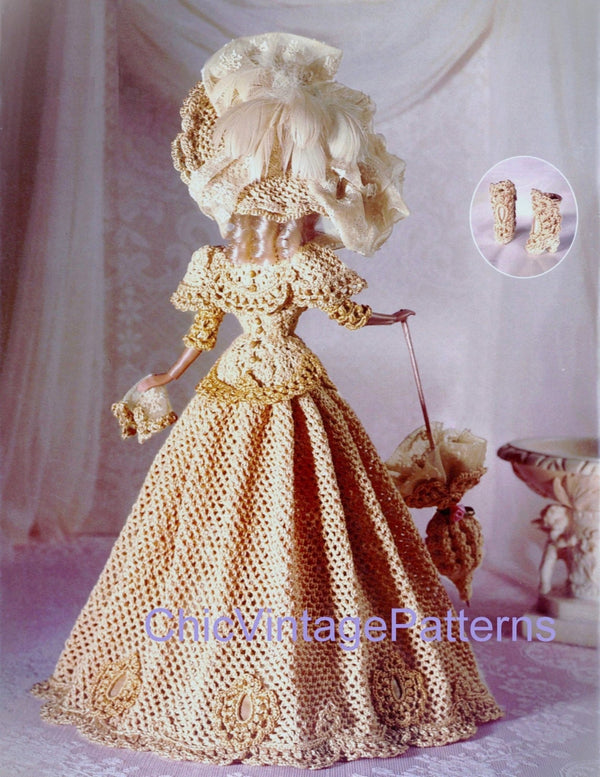 Doll's Crochet Dress Digital Pattern, 11.1/2 inch Doll
