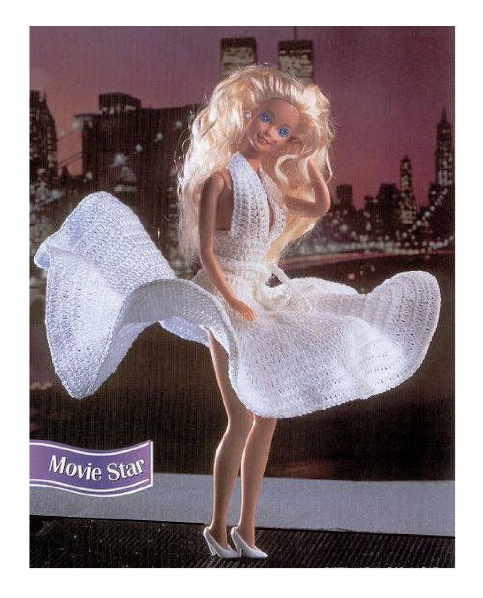 Crochet Doll's Movie Dress Pattern, 11.1/2 inch Doll, Instant Download