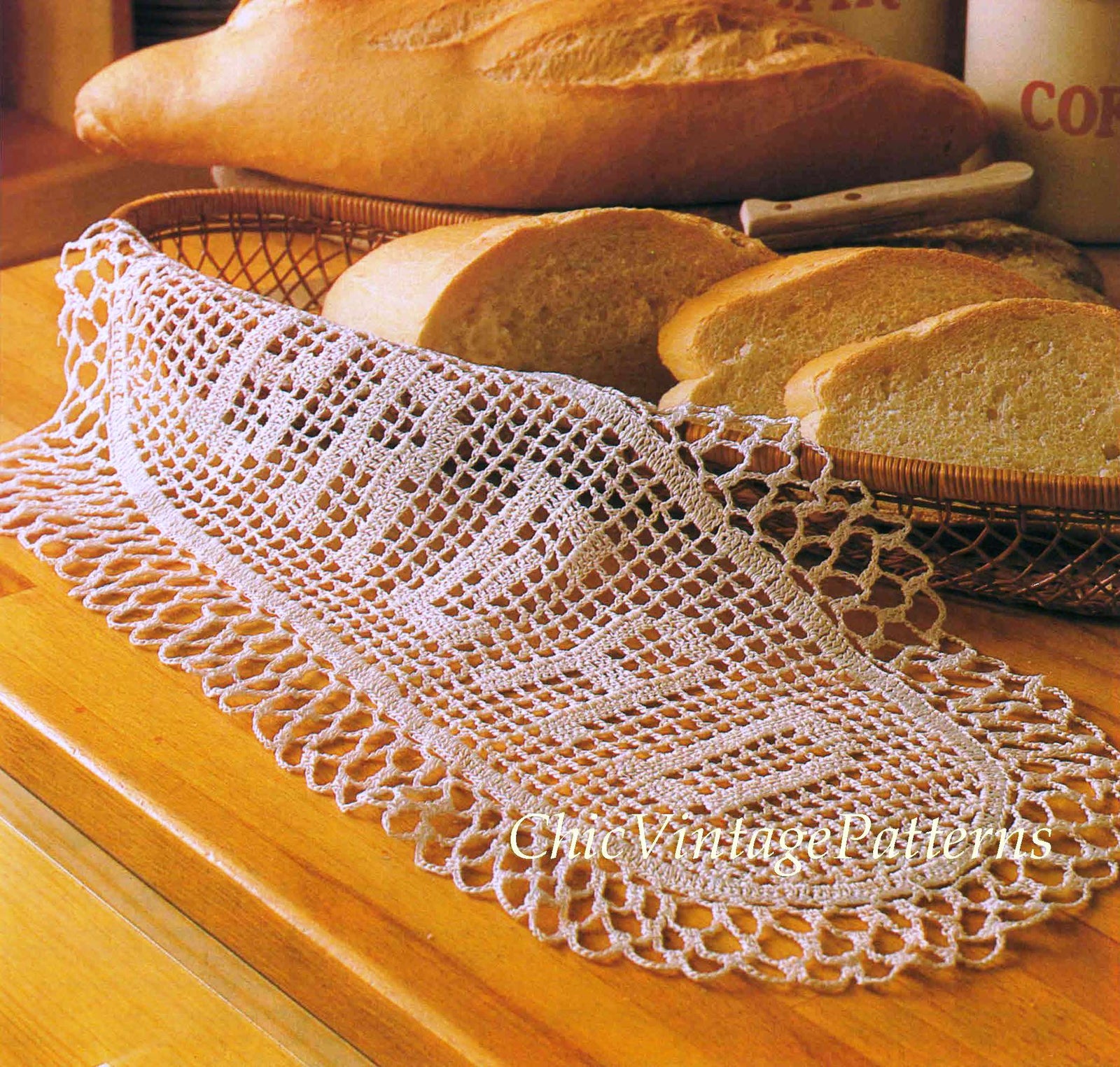 Crochet Bread Basket Liner Pattern, Digital Download