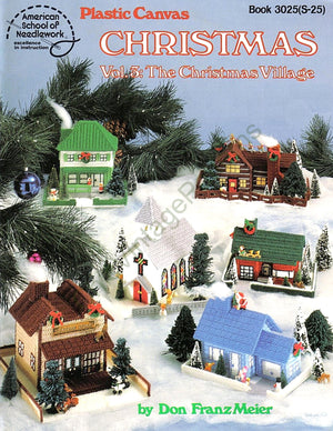 The Christmas Village Plastic Canvas Pattern, Instant Download