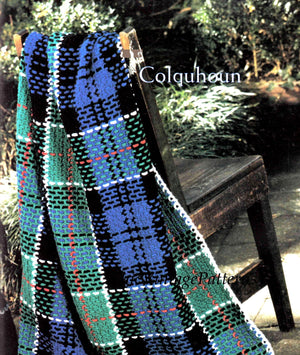 Bundle of Crochet Tartan Afghan Rug Patterns, Instant Download