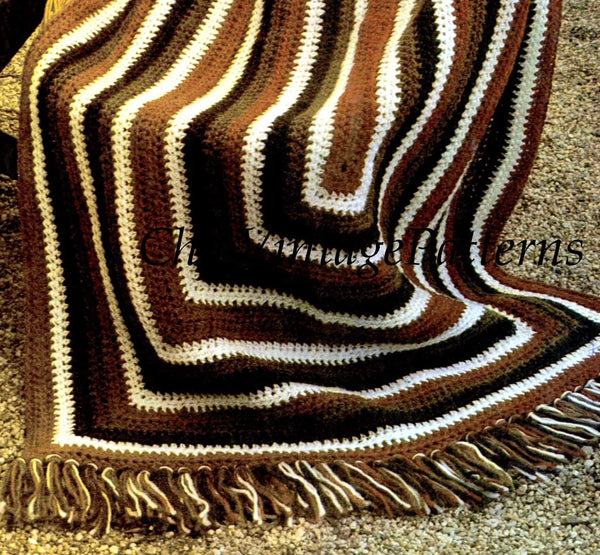 Bundle of Crochet Afghan Rug Patterns ChicVintagePatterns