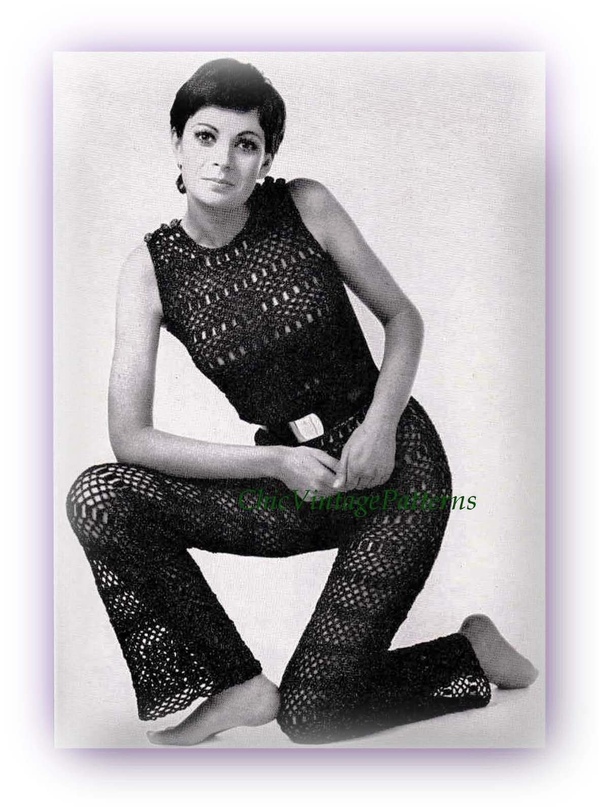 Ladies Jump Suit Pattern, Crochet Pants Suit, Instant Download