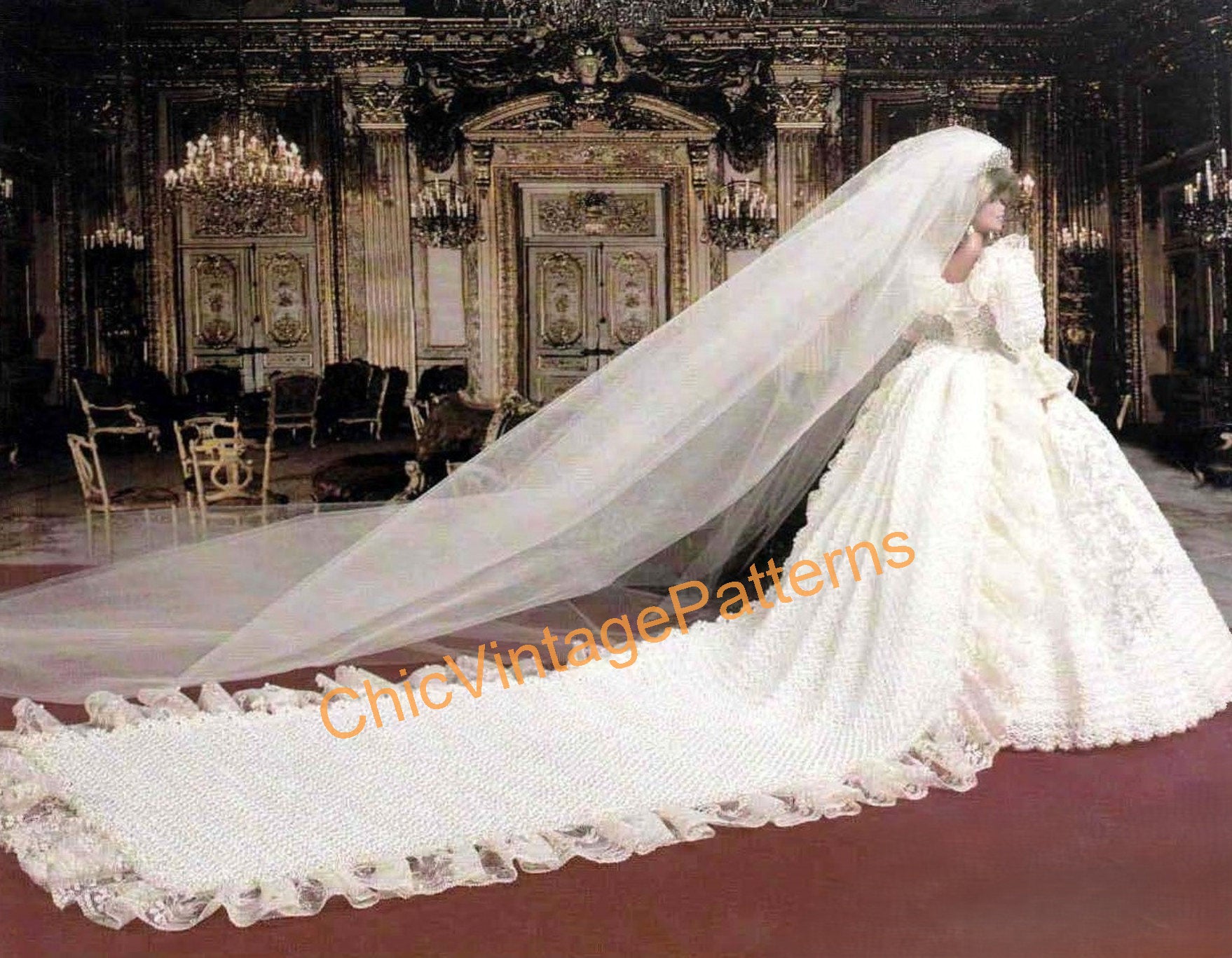 Crochet Dolls Wedding Dress Pattern, Lady Di | ChicVintagePatterns Crochet Dolls Wedding Dress Pattern, Lady Di | ChicVintagePatterns