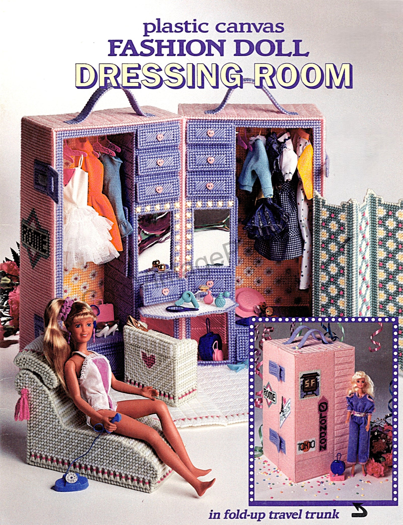 Plastic Canvas Fashion Doll Dressing Room Pattern, Instant Download