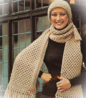 Knitted Hat and Scarf Free Pattern, Instant Download