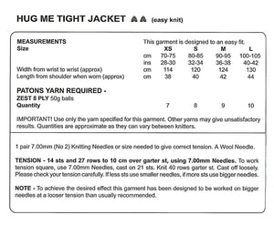 Knitted Ladies Hug Me Tight Jacket Pattern, Instant Download