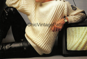 Stylish Men's Knitted Sweater Pattern, Instant Download Pattern