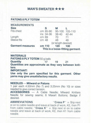 Stylish Men's Knitted Sweater Pattern, Instant Download Pattern