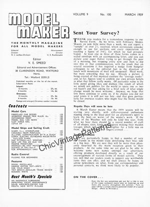 Model Maker Magazine, March 1959, PDF Book, Instant Download