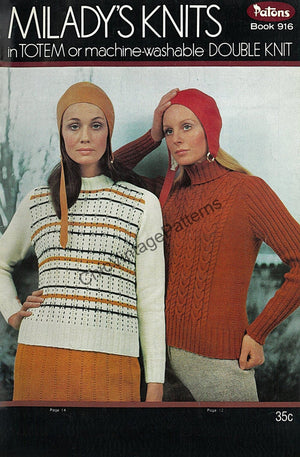 Patons "Milady's Knits" PDF Book, No 916,  Instant Download