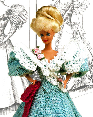 Bundle of Four Crochet Doll's Dress Patterns | ChicVintagePatterns