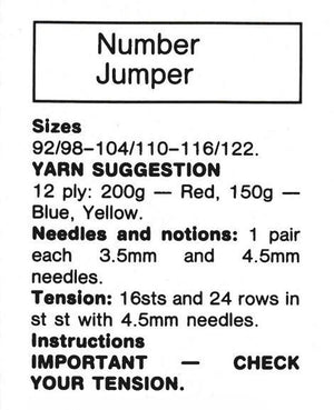 Knitted Children's Sweater Free Pattern, Numbers Jumper, Instant Download