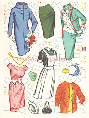 Nurses Three Paper Doll Book, Instant Download