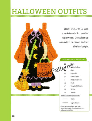Plastic Canvas Paper Dolls Pattern, Digital Download