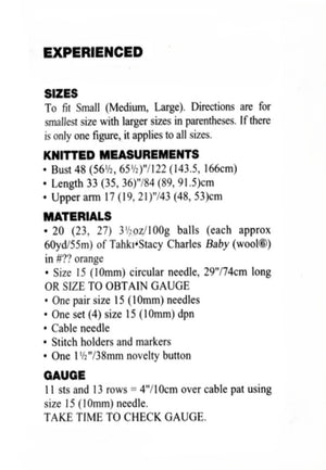 Amazing Knitted Coat Pattern, Ladies Cable Coat, Instant Download