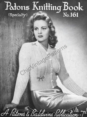 Vintage Patons Specialty Knitting Book No 161, Instant Download
