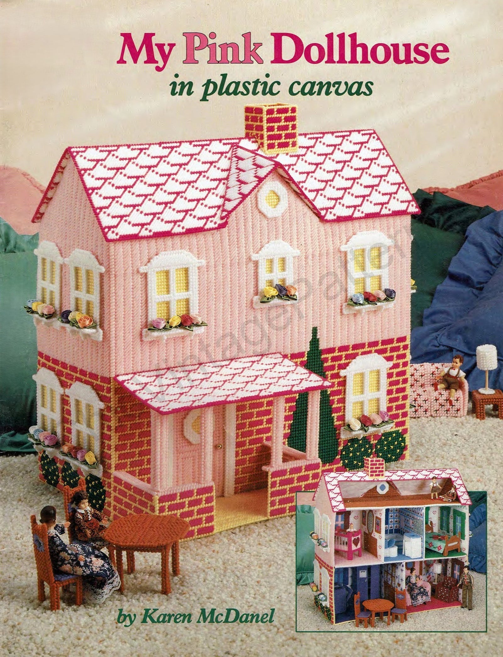 Plastic Canvas My Pink Dollhouse Pattern, Instant Download