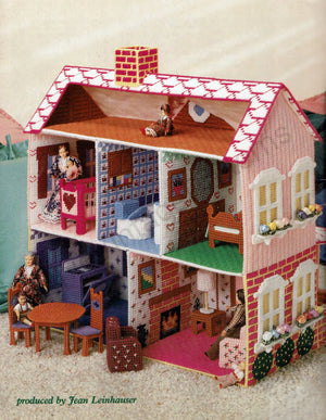 Plastic Canvas My Pink Dollhouse Pattern, Instant Download