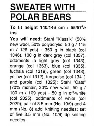 Polar Bear Jumper Knitting Pattern, Children's Sweater, Instant Download