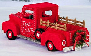 Plastic Canvas Christmas Tree Truck Pattern, Instant Download