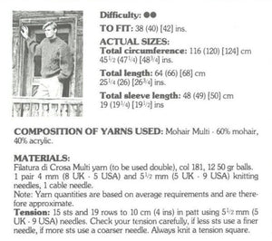 Knitted Jumper Pattern, Men's Large Cable Sweater, Instant Download