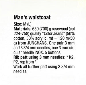 Vintage Men's Waistcoat Knitting Pattern, Cable Vest, Instant Download