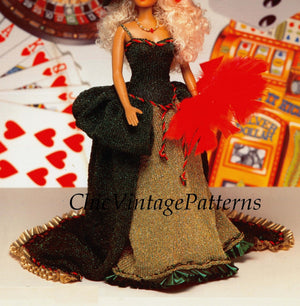 Knitted Doll's Dress Patterns, Bundle of Four, Instant Download