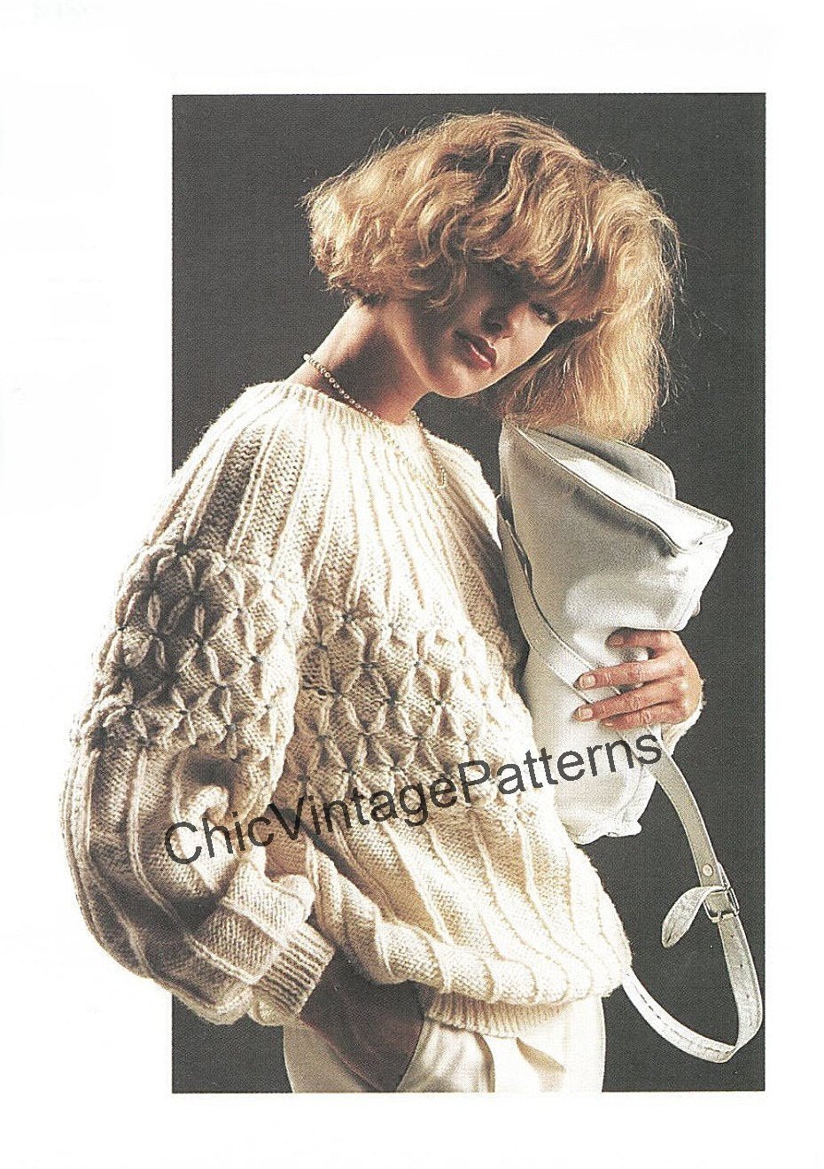Ladies Sweater Knitting Pattern, Smocked Feature, Instant Download