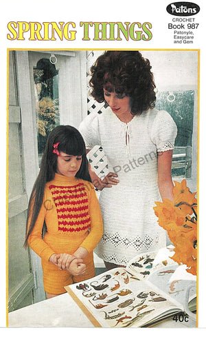 1970's Patons "Spring Things" PDF Crochet Pattern Book, Instant Download