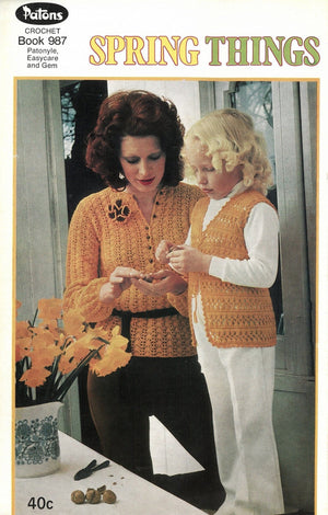 1970's Patons "Spring Things" PDF Crochet Pattern Book, Instant Download