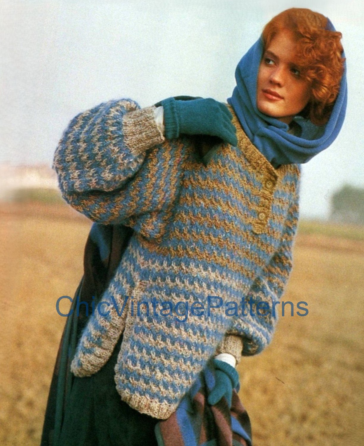 Knitted Ladies Tabard Style Pattern, Instant Download