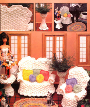 Crochet Doll's Verandah Furniture Pattern, 11.5 inch Doll, Instant Download