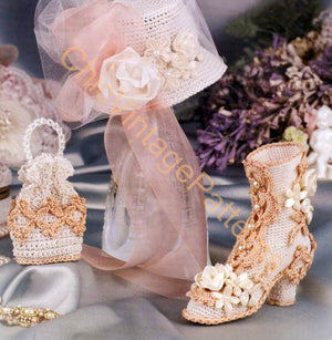 Miniature Shoe Society Crochet Pattern, Wedding Decor, Instant Download