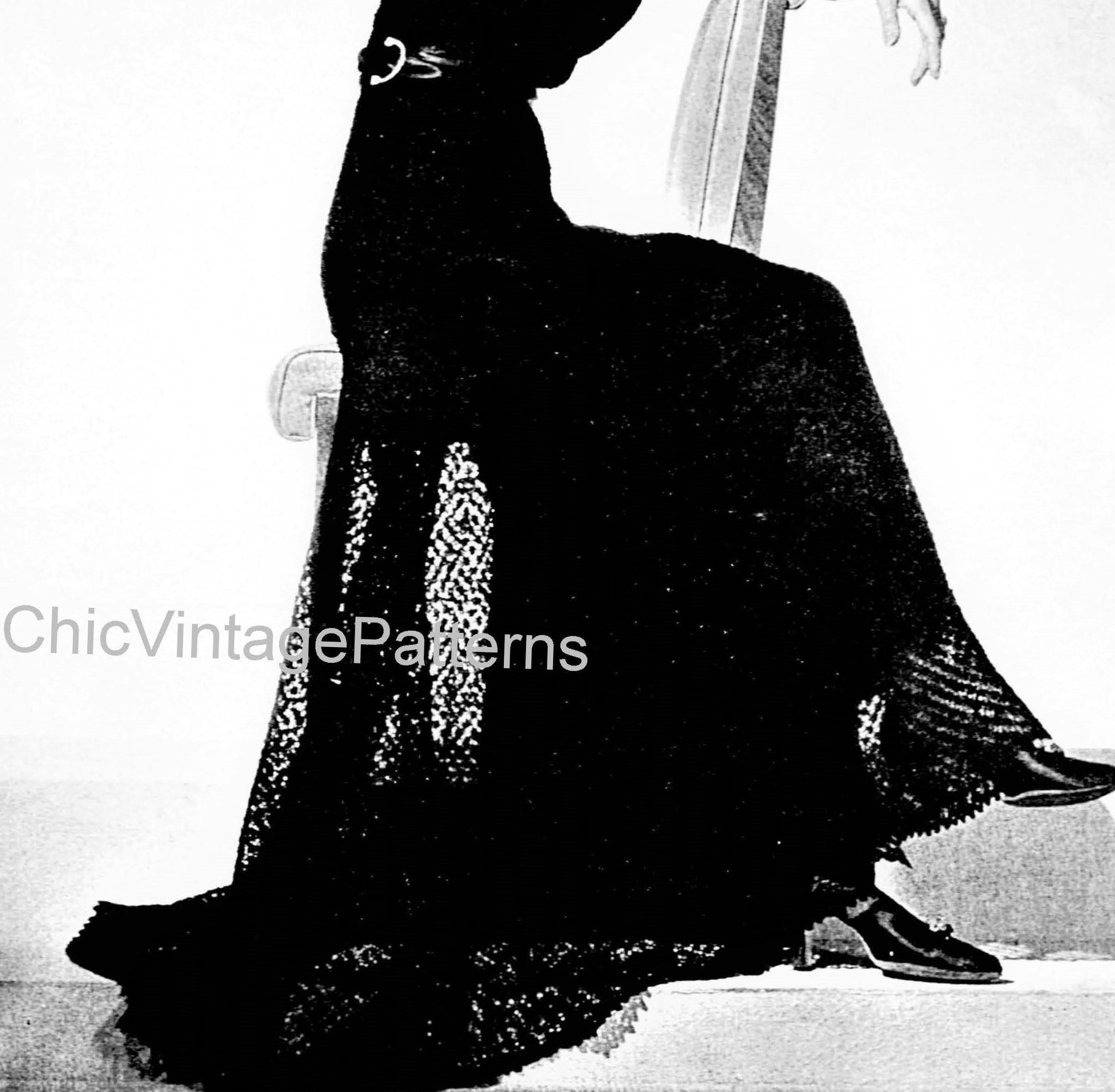 1930's Knitted Dress, Delicate Lace, Stunning | ChicVintagePatterns 1930's Knitted Dress, Delicate Lace, Stunning | ChicVintagePatterns
