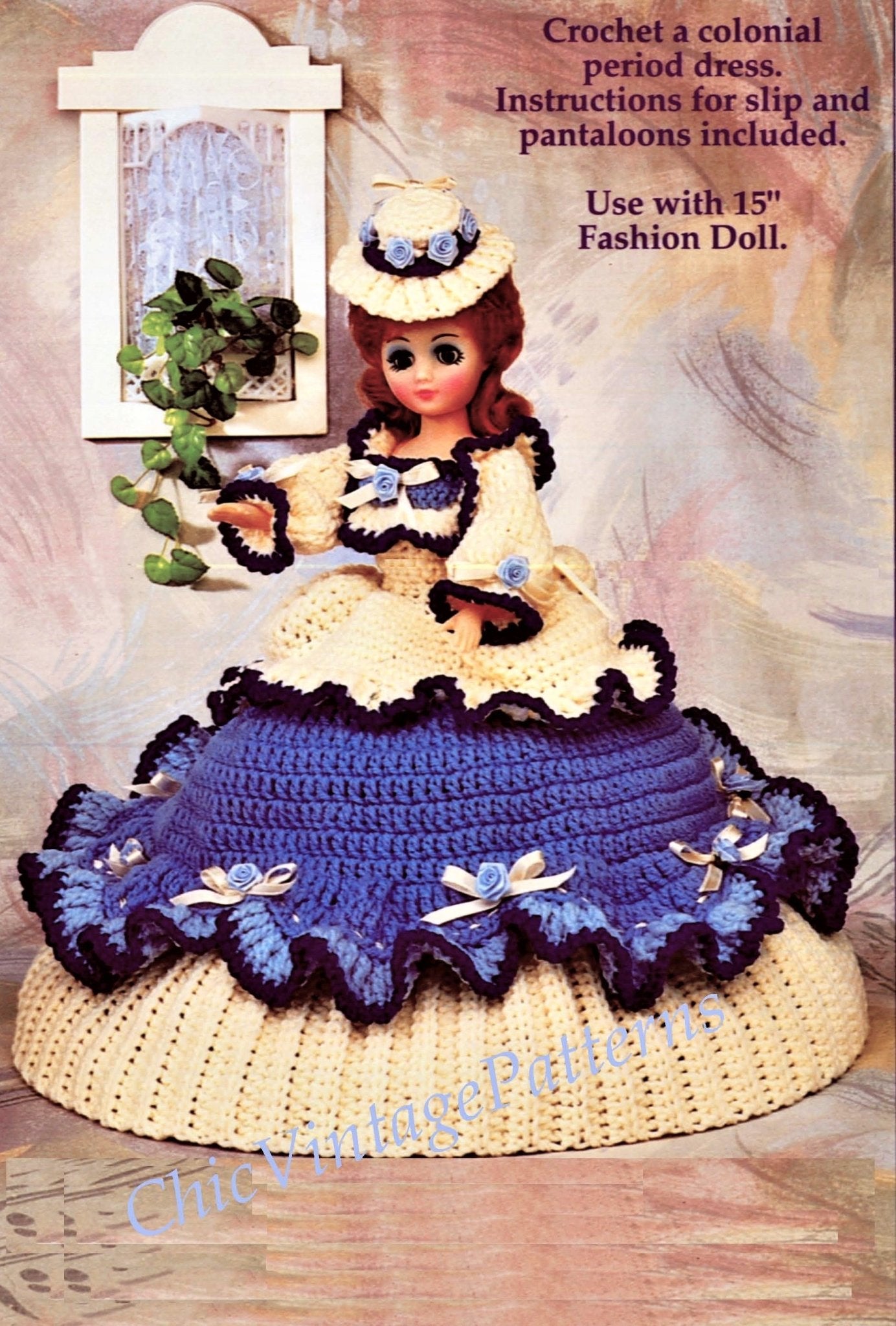 Dolls Dress Pattern, 15" Doll, Colonial Dress | ChicVintagePatterns Dolls Dress Pattern, 15" Doll, Colonial Dress | ChicVintagePatterns