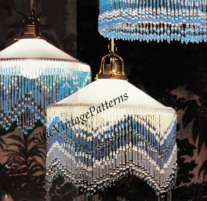 Beaded Lampshade Trim Patterns, Pendant Shades, Instant Download